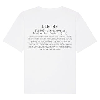 Definition Liebe Oversized Shirt BackPrint Detailansicht, Mountain Movers christliche Streetwear