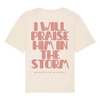 I will praise him Oversized Shirt BackPrint Detailansicht, Mountain Movers christliche Streetwear