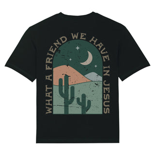 What a Friend Retro Oversized Shirt BackPrint Variante, Mountain Movers christliches Design