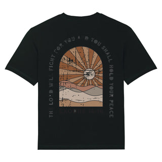 Exodus 14:14 Oversized Shirt BackPrint Variante, Mountain Movers christliches Design