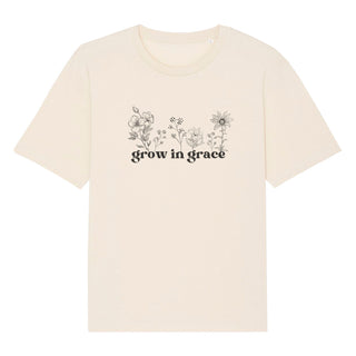 Grow in Grace Flower Oversized Shirt, Nahaufnahme
