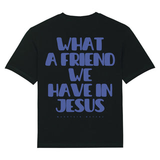 Friend in Jesus Oversized Shirt BackPrint Variante, Mountain Movers christliches Design