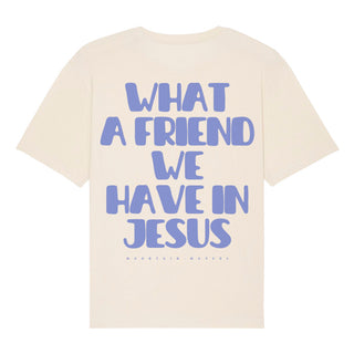 Friend in Jesus Oversized Shirt BackPrint Detailansicht, Mountain Movers christliche Streetwear