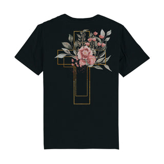 Golden Cross Aquarell Shirt BackPrint Variante, Mountain Movers christliches Design