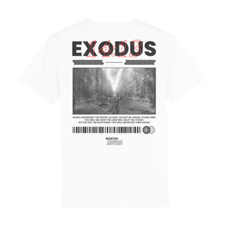 Exodus T-Shirt Backprint Detailansicht, Mountain Movers christliche Streetwear