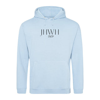 JHWH Hoodie Detailansicht, Mountain Movers christliche Streetwear