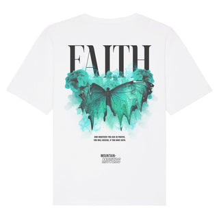 Faith Streetwear Oversized Shirt BackPrint Detailansicht, Mountain Movers christliche Streetwear