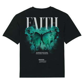 Faith Streetwear Oversized Shirt BackPrint Detailansicht, Mountain Movers christliche Streetwear