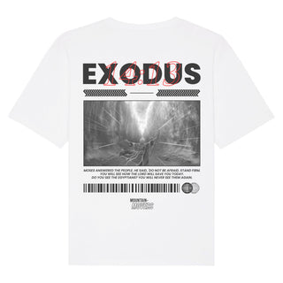 Exodus Oversized Shirt BackPrint Detailansicht, Mountain Movers christliche Streetwear