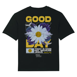 Good Day Oversized Shirt BackPrint Variante, Mountain Movers christliches Design