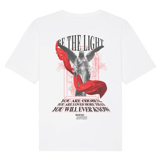 Be the Light Streetwear Oversized Shirt BackPrint Detailansicht, Mountain Movers christliche Streetwear