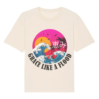 Grace Like A Flood Oversized T-Shirt Detailansicht, Mountain Movers christliche Streetwear