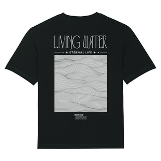 Living Water Waves Oversized Shirt BackPrint Variante, Mountain Movers christliches Design
