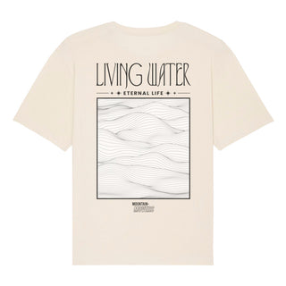Living Water Waves Oversized Shirt BackPrint Detailansicht, Mountain Movers christliche Streetwear