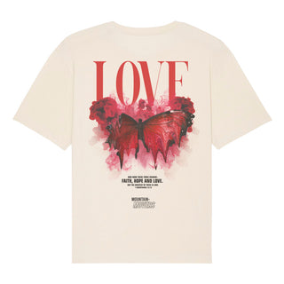 Love Streetwear Oversized Shirt BackPrint Detailansicht, Mountain Movers christliche Streetwear
