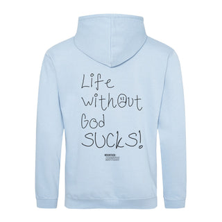 Without God Hoodie BackPrint Detailansicht, Mountain Movers christliche Streetwear