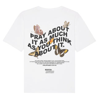 Pray about it Oversized Shirt BackPrint Detailansicht, Mountain Movers christliche Streetwear