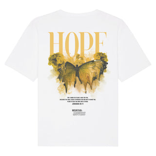 Hope Streetwear Oversized Shirt BackPrint Detailansicht, Mountain Movers christliche Streetwear