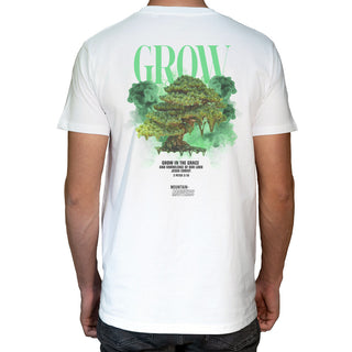 Grow Streetwear Unisex Shirt BackPrint Detailansicht, Mountain Movers christliche Streetwear