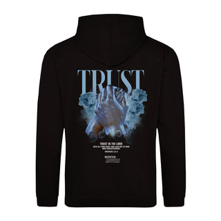 Trust Streetwear Hoodie BackPrint Variante, Mountain Movers christliches Design