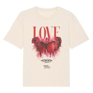 Love Streetwear Oversized Shirt FrontPrint Detailansicht, Mountain Movers christliche Streetwear