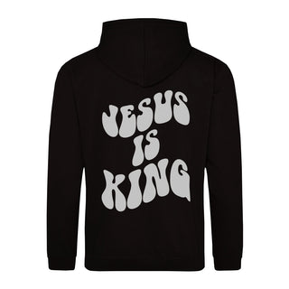 Jesus is King Schrift Hoodie BackPrint, christliche Streetwear von Mountain Movers