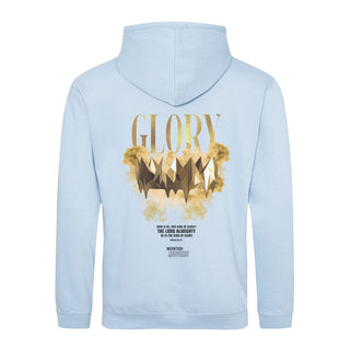 Glory Streetwear Hoodie BackPrint Detailansicht, Mountain Movers christliche Streetwear