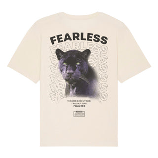 Fearless Panther Oversized Shirt BackPrint Detailansicht, Mountain Movers christliche Streetwear
