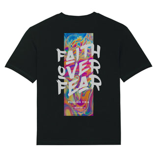 Faith over Fear Streetwear Oversized Shirt BackPrint Variante, Mountain Movers christliches Design
