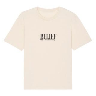 Belief Streetwear Oversized Shirt Front- und BackPrint Detailansicht, Mountain Movers christliche Streetwear