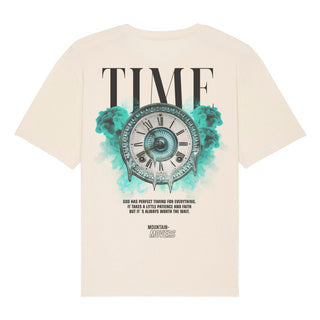 Time Streetwear Oversized Shirt BackPrint Detailansicht, Mountain Movers christliche Streetwear