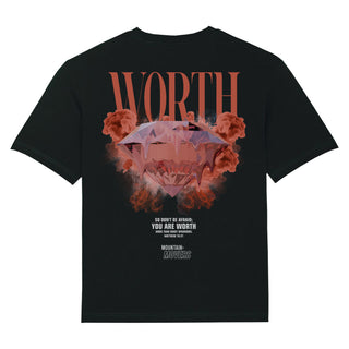 Worth Streetwear Oversized Shirt BackPrint Variante, Mountain Movers christliches Design
