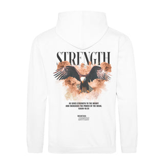 Strength Streetwear Hoodie BackPrint Variante, Mountain Movers christliches Design