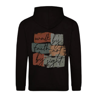 Walk by Faith Retro Hoodie BackPrint, christliche Streetwear von Mountain Movers