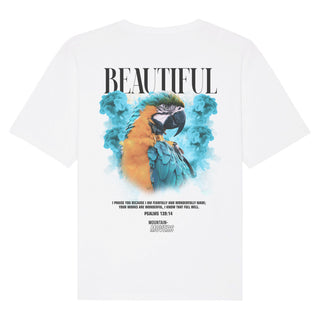 Beautiful Oversized Shirt BackPrint Detailansicht, Mountain Movers christliche Streetwear