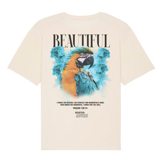 Beautiful Oversized Shirt BackPrint Detailansicht, Mountain Movers christliche Streetwear