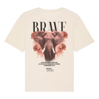 Brave Oversized Shirt BackPrint Detailansicht, Mountain Movers christliche Streetwear