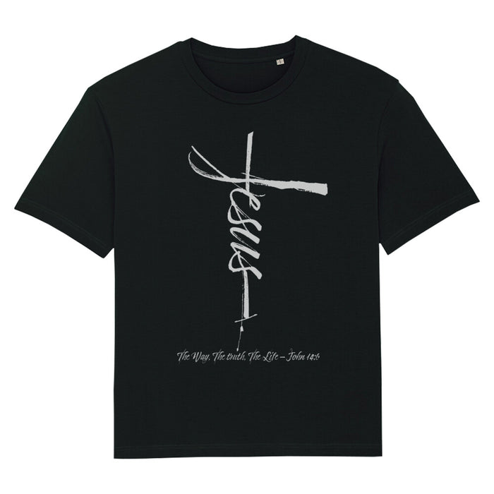 Jesus cross over Oversized T-shirt front print