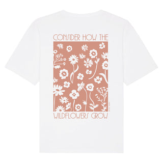 Wildflowers Oversized Shirt BackPrint Detailansicht, Mountain Movers christliche Streetwear
