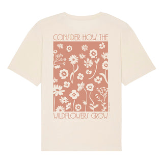 Wildflowers Oversized Shirt BackPrint Detailansicht, Mountain Movers christliche Streetwear