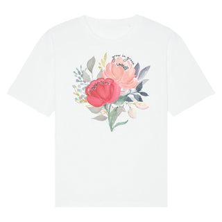 Grow in Grace Aquarell Oversized Shirt Variante, Mountain Movers christliches Design