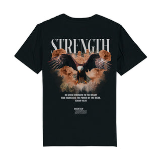 Strength Streetwear Shirt BackPrint Variante, Mountain Movers christliches Design