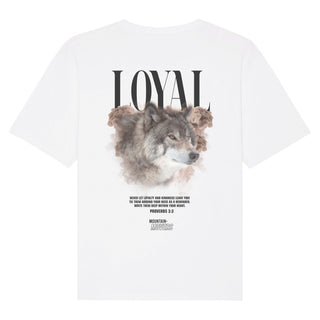 Loyal Oversized Shirt BackPrint Detailansicht, Mountain Movers christliche Streetwear