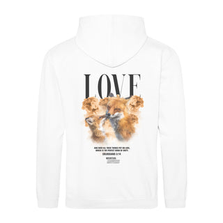 Love Fox Hoodie Streetwear BackPrint Variante, Mountain Movers christliches Design