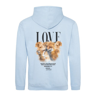 Love Fox Hoodie Streetwear BackPrint Detailansicht, Mountain Movers christliche Streetwear