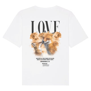 Love Fox Streetwear Oversized Shirt BackPrint Detailansicht, Mountain Movers christliche Streetwear
