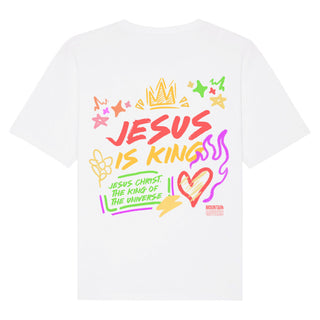 Jesus is King Oversized Shirt BackPrint Detailansicht, Mountain Movers christliche Streetwear