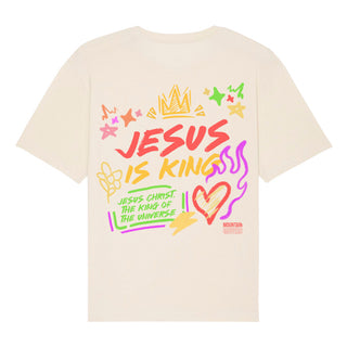 Jesus is King Oversized Shirt BackPrint Detailansicht, Mountain Movers christliche Streetwear