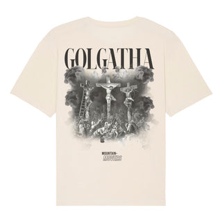 Golgatha Oversized Shirt BackPrint Detailansicht, Mountain Movers christliche Streetwear