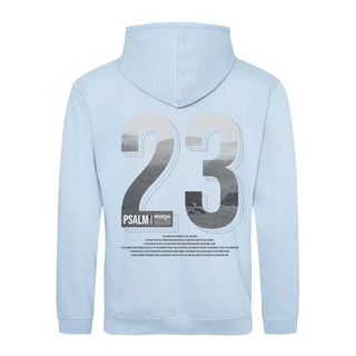 Psalm 23 Hoodie BackPrint Detailansicht, Mountain Movers christliche Streetwear